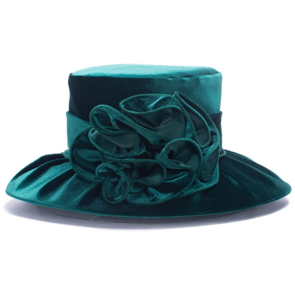 5386 Wedding Occasion Formal Wide Brim Church Dress Wedding Velvet Hat A389